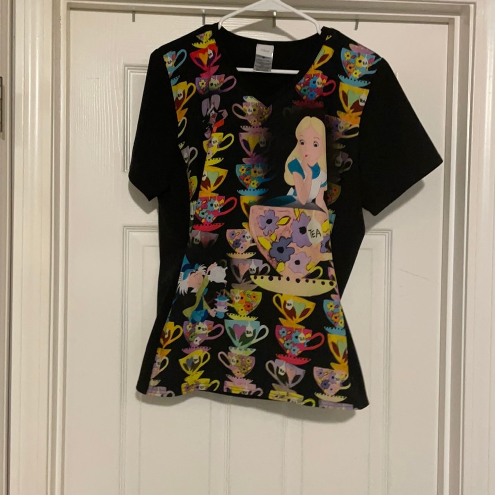 alice in wonderland scrub top